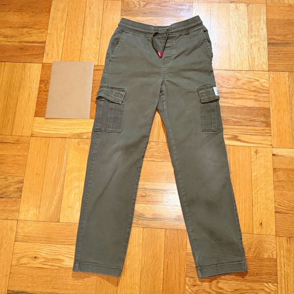 Levi’s Boys Cargo Pants Size 7 Olive Green Pull-On Stretch Utility Pants